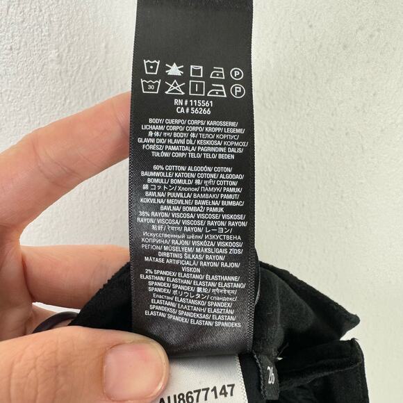 7 for all Mankind NWT Black Velvet High Waist Ankle Skinny Exposed Button Pants - Picture 9 of 9